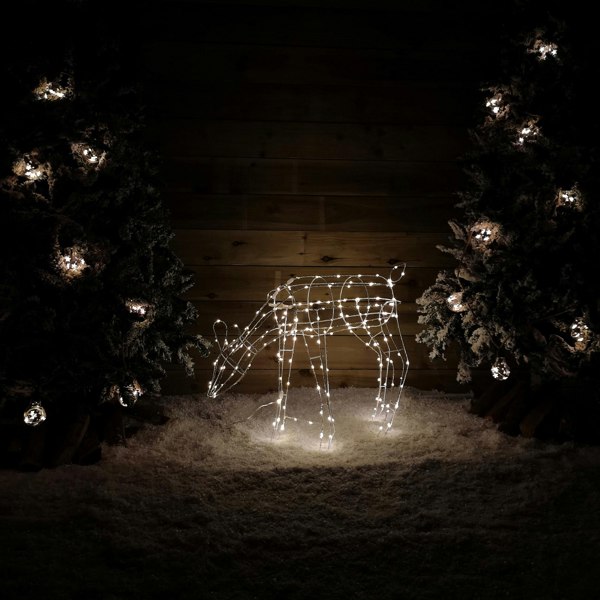 Samuel Alexander 63cm Outdoor Twinkling LED Grazing Reindeer Christmas Decoration in Warm White