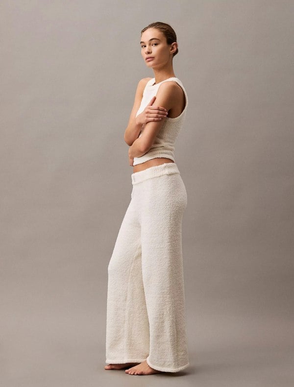 Calvin Klein PLUSH SWEATER Womens Pants Ivory