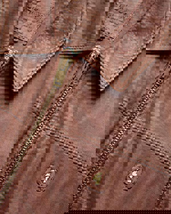 Gabicci AGABJ02 Leather Harrington Jacket DESERT