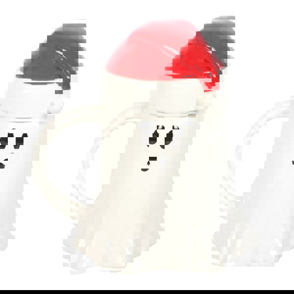 Serano Ghost Shaped Mug with Santa Hat Lid