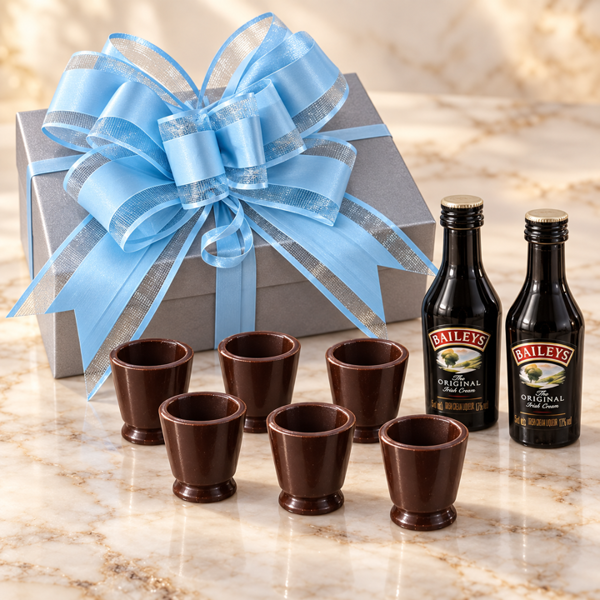 Bundled Gifts 2 Baileys & 6 Belgian Dark Chocolate Shot Glass Gift Set