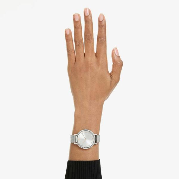 Swarovski Clarica Crystal Dial Silver Tone Bracelet Watch 5740971