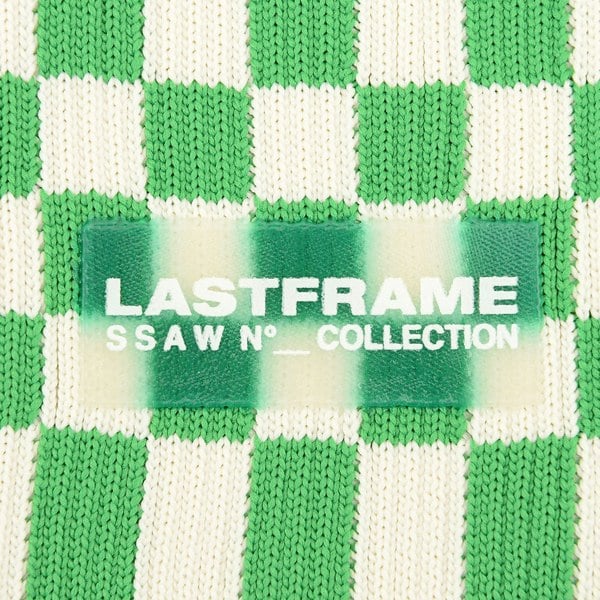 Last Frame Lastframe Womens Ichimatsu Small Market Green/White Checker Tote in Green White