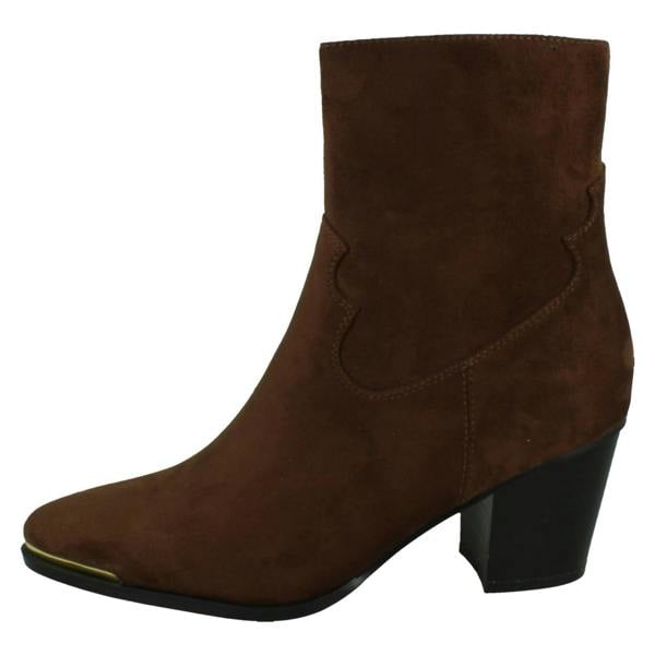 Spot On Ladies Spot On Mid Cuban Heel Cowboy Ankle Boots F51228