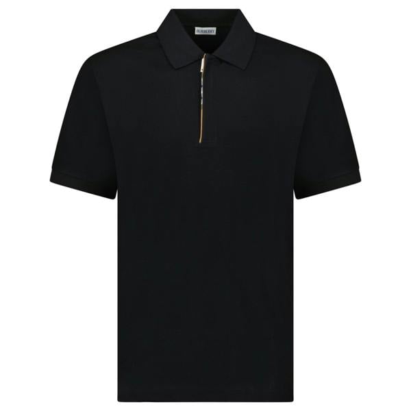 Burberry ‘Hartford’ Zip Check Polo Black - chancefashionco
