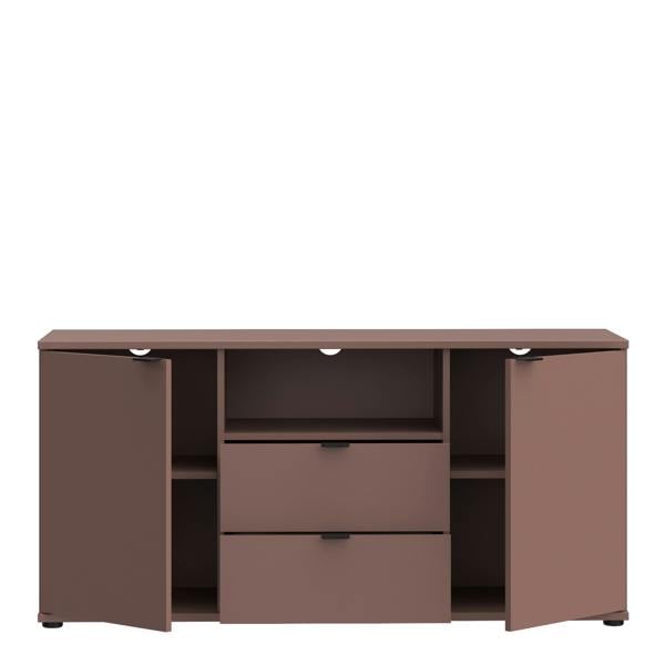 Furniture To Go Ganymede TV Unit with Open Shelf, 2 Drawers & 2 Doors in Terracotta