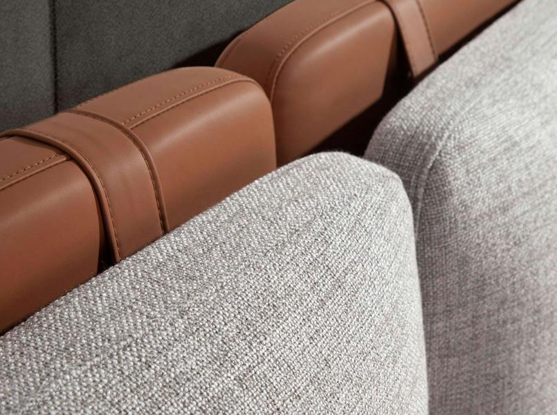 Angel Cerdá Brown Leatherette Bed With Gray Fabric 7123