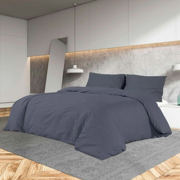 Berkfield Duvet Cover Set Anthracite 200x200 cm Light-weight Microfiber