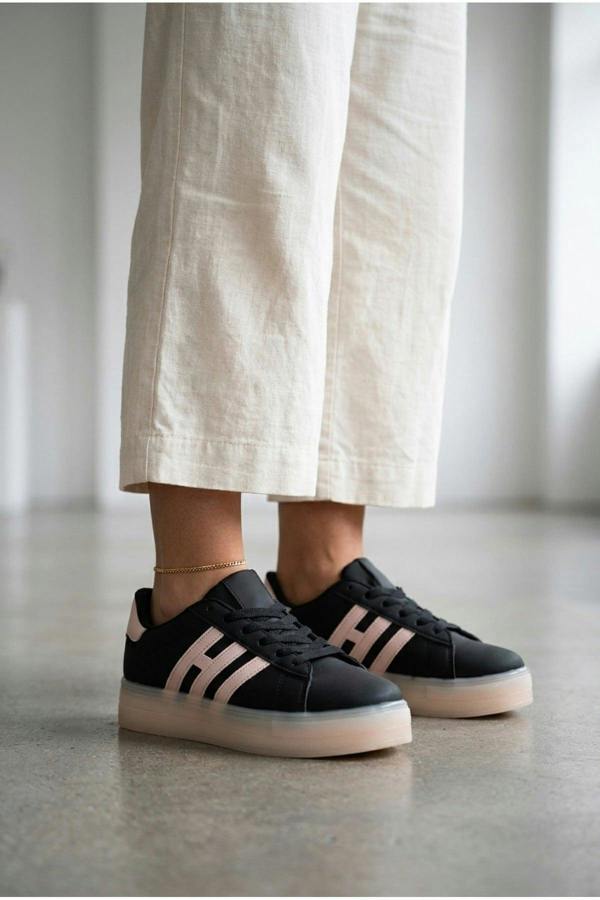 Ines Low Top Platform Sneakers | colour:BLACK