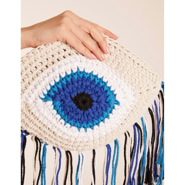Blue Vanilla Evil Eye Tassel Bag