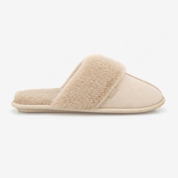 Totes VELOUR MULE Mules Slippers   in  Cream