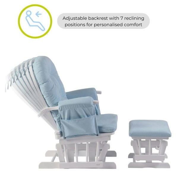 Haywood Reclining Baby blue nursing chair backrest