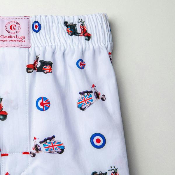 VESPA COTTON POPLIN PRINT BOXER SHORTS – Premium Men's Patterned Shirt by Claudio Lugli | Bold Design, Tailored Fit, Best Printed Shirts
