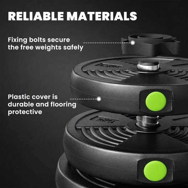 Adjustable Weight Barbell & Dumbbells Set Free Weights Strength Muscle Exercise Home Gym Training, Black and Green