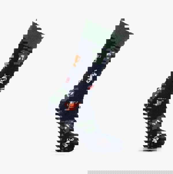 Totes Toasties ORIGINAL SLIPPER SOCKS (TWIN PACK) Mens Socks Football / Stripe