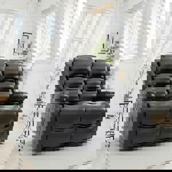 Furnishings For Less Arlo Faux Leather Electric Reclining 2 Seater Sofa