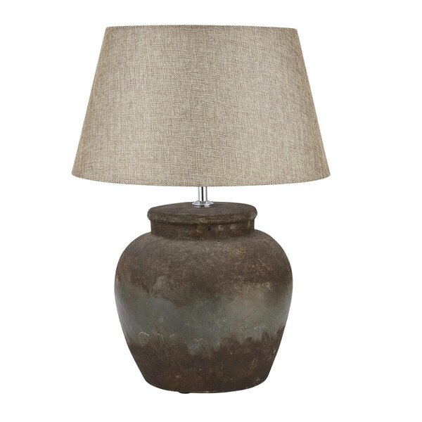 Wyld Haus Bologna Aged Brown Stone Ceramic Table Lamp