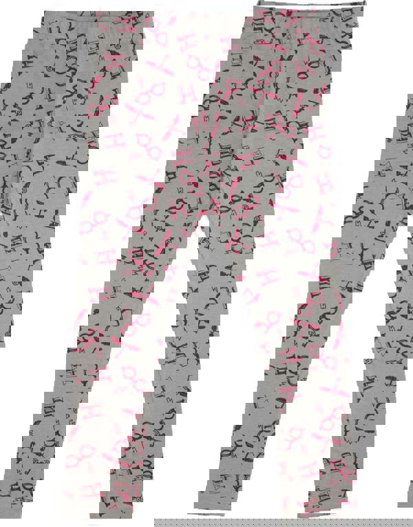 Harry Potter Girls Purple Hogwarts Crest Short Sleeve Long Leg Pyjama Set