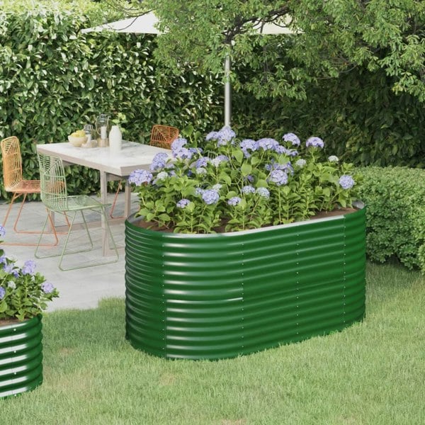 Berkfield Garden Raised Bed Powder-coated Steel 152x80x68 cm Green