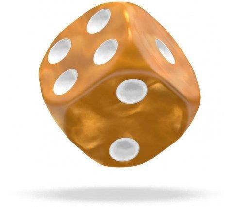 Oakie Doakie D6 16mm Marble Orange 12 Dice Set