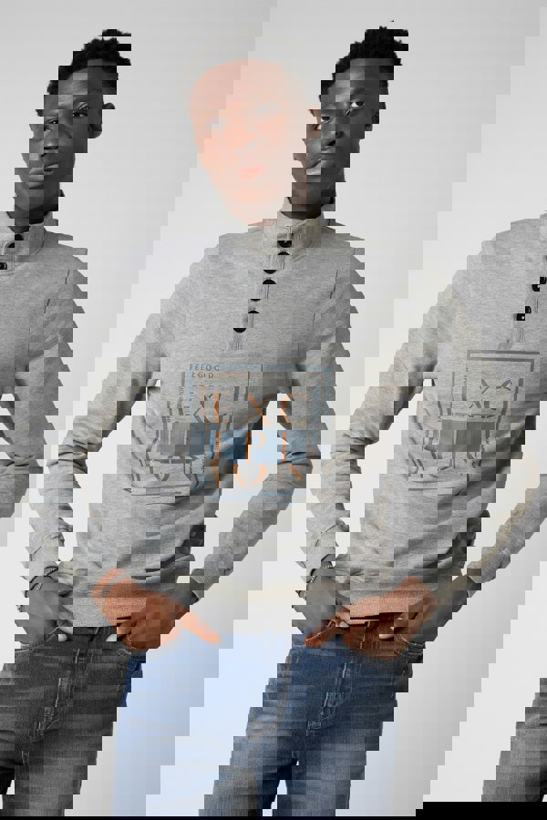 ENORSIA Button-Up Funnel Neck Sweatshirt