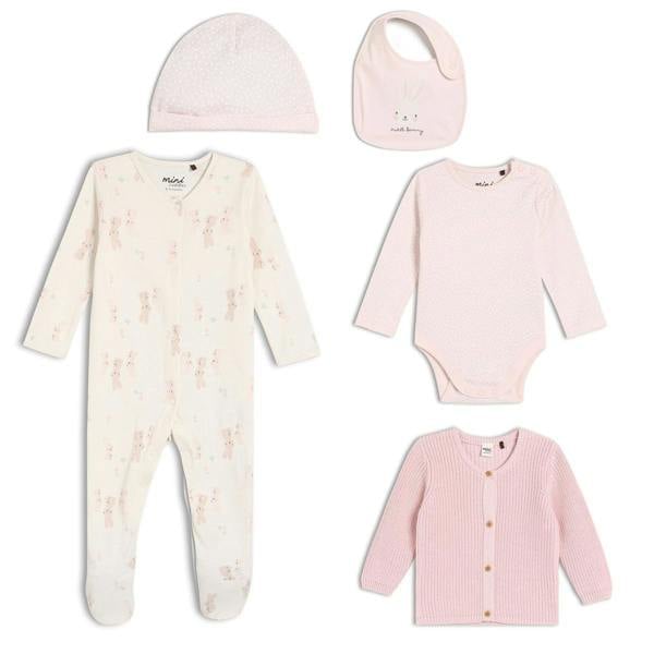 Baby Girls 5pk Gift Set with Cardigan, Multicolour - Minicuddles
