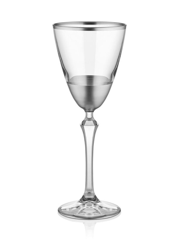 Rozi Glam Collection Silver Wine Glasses (Set of 6)