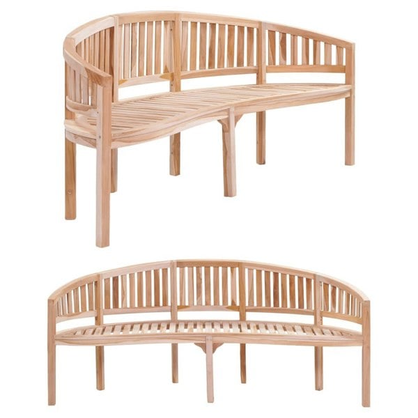 Berkfield Banana Bench 200 cm Solid Teak Wood