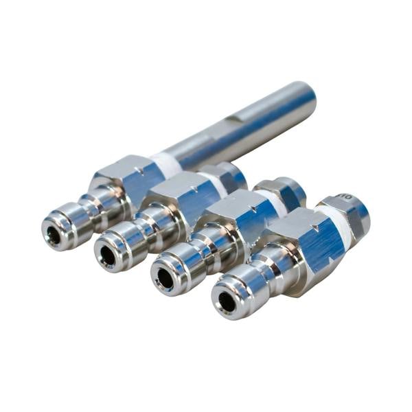 Equip2clean Quick release J-Rod Long Reach & Chemical Nozzles - Stainless Steel (Quad Jet)