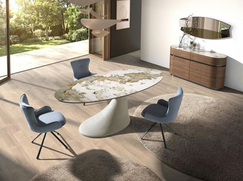 Angel Cerdá Swivel chair in blue fabric 4204