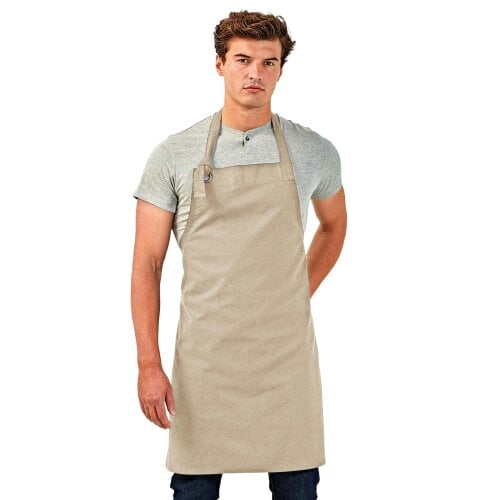 Premier Unisex Calibre Heavy Cotton Canvas Bib Apron (Pack of 2) - Natural