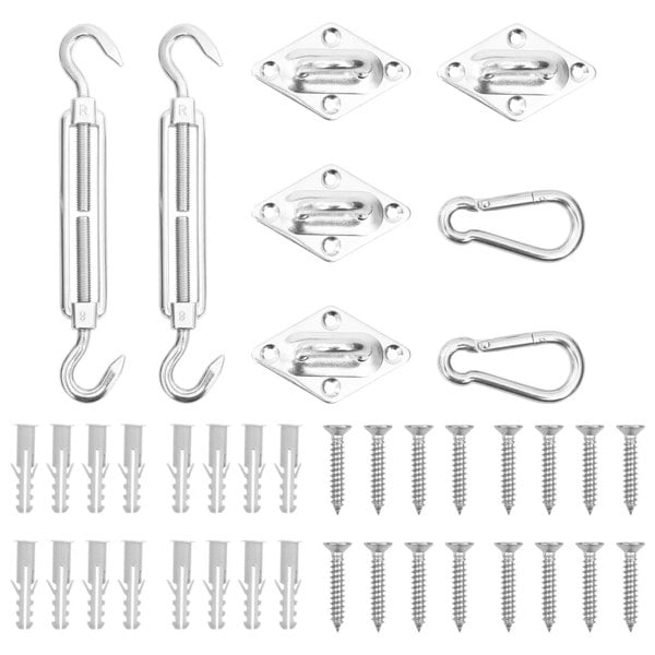 Berkfield 8 Piece Sunshade Sail Accessory Set Stainless Steel