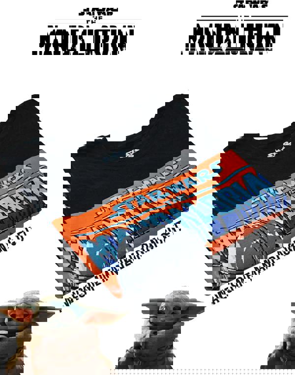 Star Wars Mens Black Grogu Short Sleeved T-Shirt