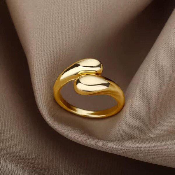 The Colourful Aura Minimal Open Curve Adjustable Gold/SIlver Ring