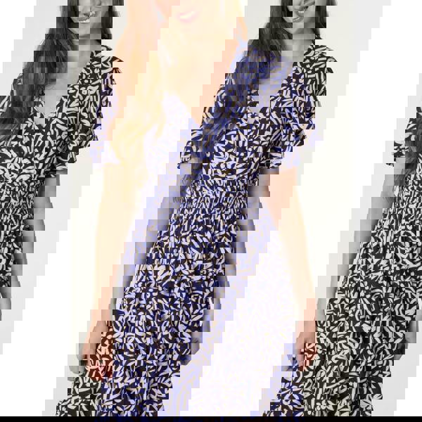 Blue Vanilla Wrap Front Midi Dress