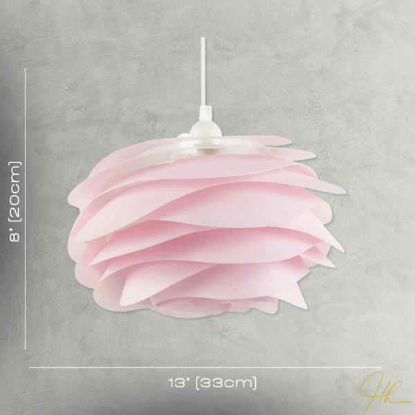 Modern Pink Wavy Rippled Pendant Ceiling Light Shade for Bedroom etc Image 7