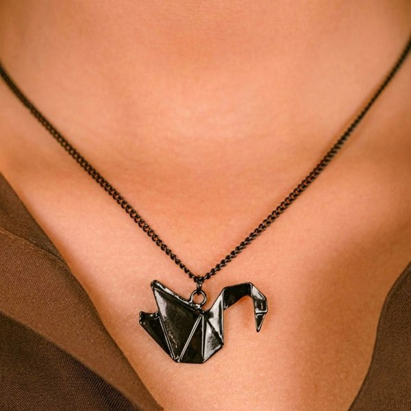 The Colourful Aura Large Paper Cranes Swan Origami Pigeon Bird Animal Pendant Necklace