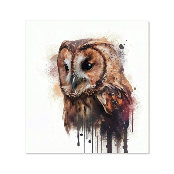 Warren Reed - Designer Tawny Owl Face Splashart Light Background Kitchen Splashback