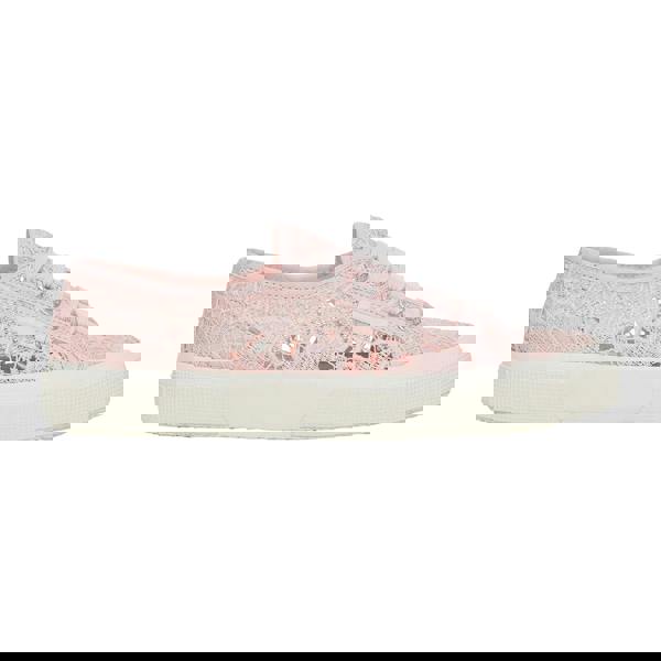 Superga Womens/Ladies 2750 Macramé Trainers - Pink Ish/Avorio - 