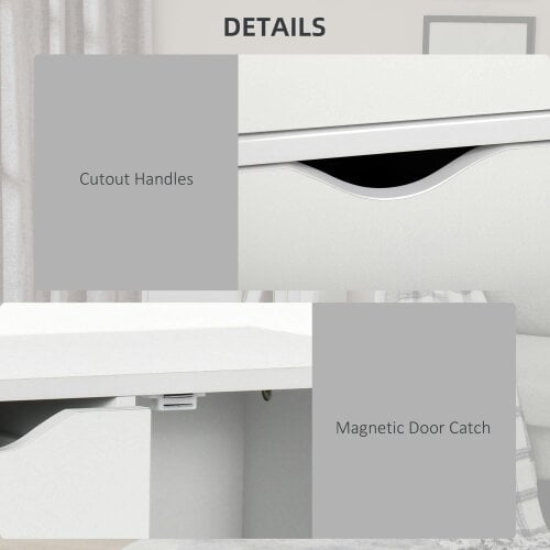 Wyld Haus Sopake White Freestanding Storage Cabinet With 4 Drawers And Lower Cupboard