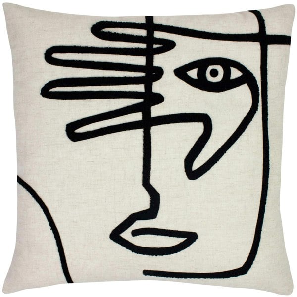 Furn Face Cushion Cover - White/Black