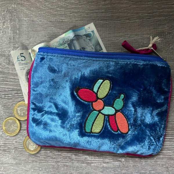 Earth Squared Silk Velvet Balloon Sausage Dog Dachshund Purse