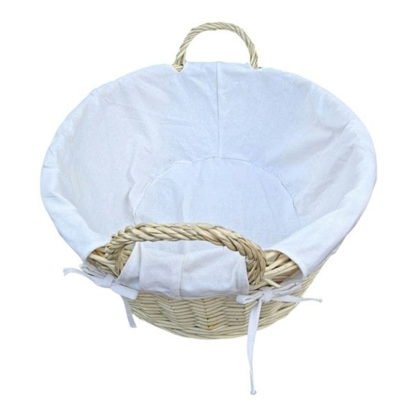 Mellow Buff Willow Cotton Lined Laundry Basket