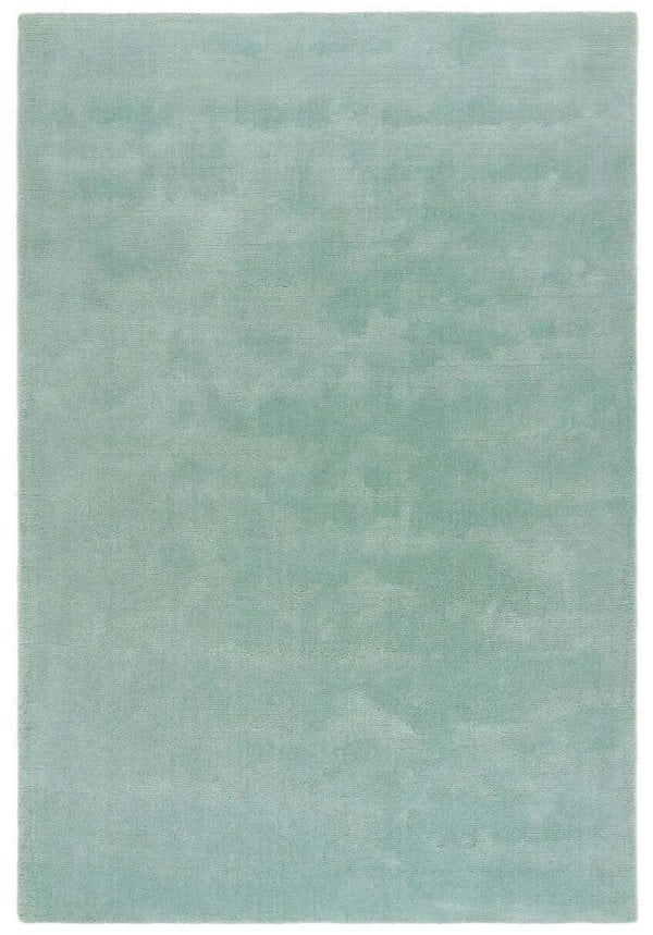 Hush Solid Aqua Luxury Rug | Handcrafted Wool-Viscose Blend