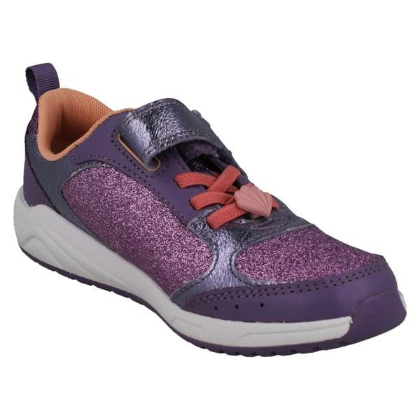 Clarks Girls Clarks Unicorn Detailed Hook and Loop Trainers Aquatic Brill K