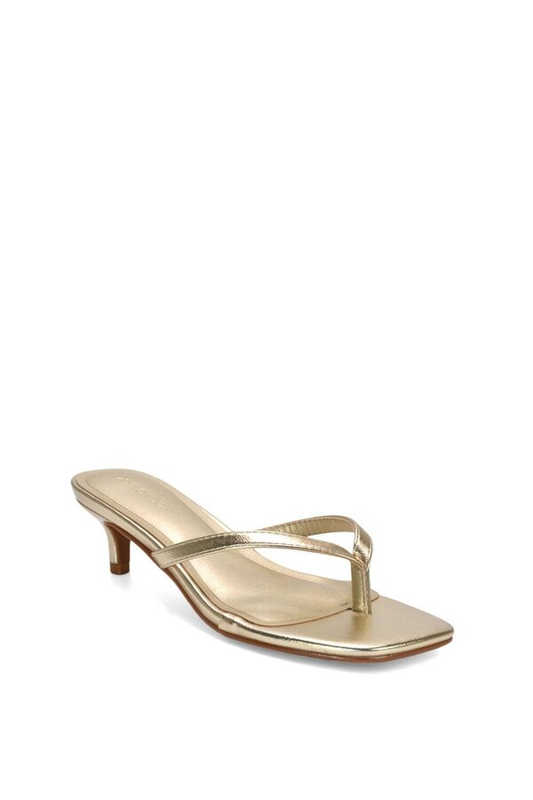 XY LONDON Slip On Flip Flop Kitten Heel Mule Heeled Sandals