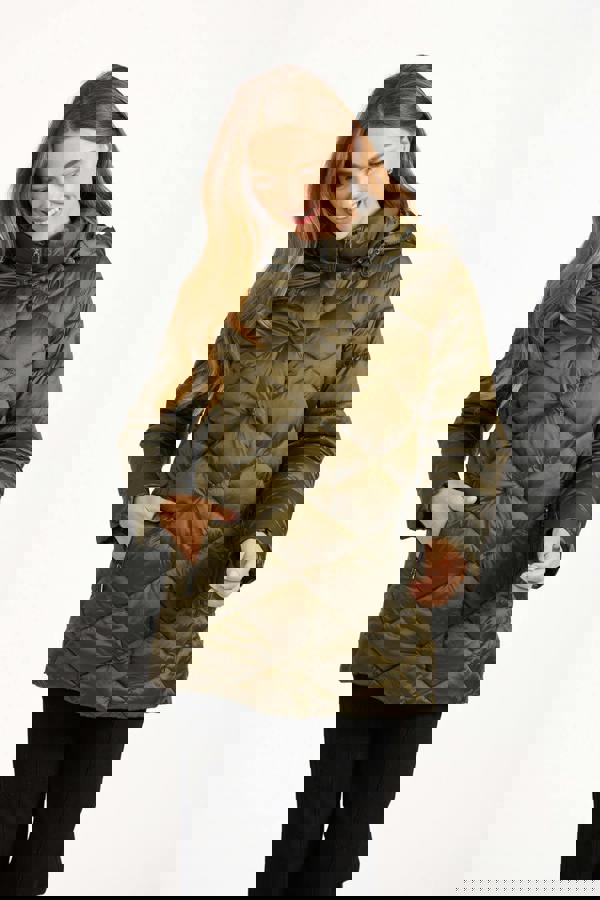 Mudflower Diamond Quilted Jacket With Adjustable Hood