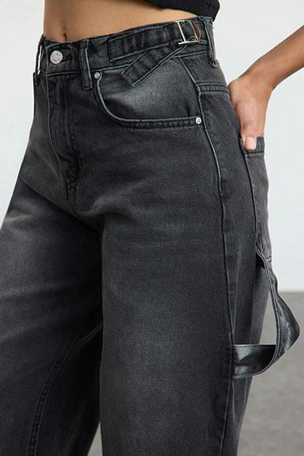 WOVCOR High Waist Carpenter Loose Baggy Jeans