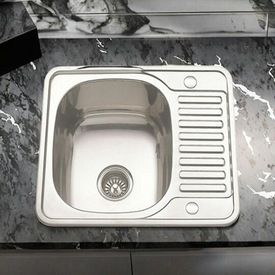 Havendro Inset Kitchen Stainless Steel Sink Rectangle Single Bowl W/ Drainer