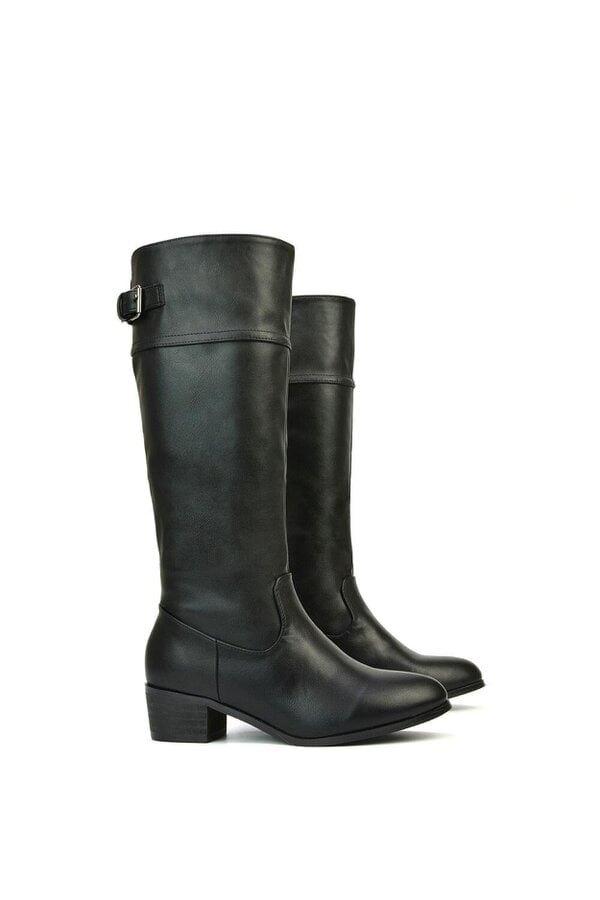 XY LONDON Knee High Boots Low Heel Western Style